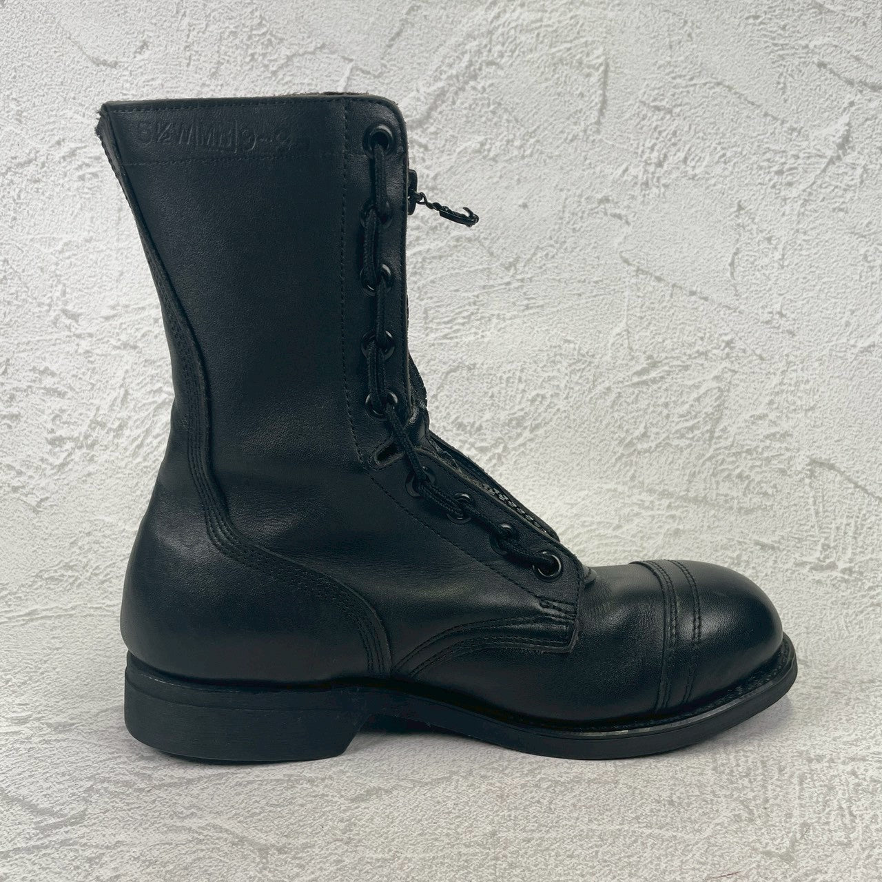 [Made in 1991] US ARMY / MILITLY Military Front Zip Boots, Straight, Wingtip, Steel Toe, Black, US Size 6.5 / Equivalent to 25cm [W3430]
