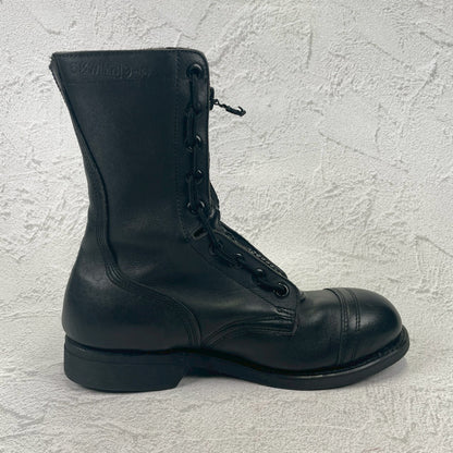 [Made in 1991] US ARMY / MILITLY Military Front Zip Boots, Straight, Wingtip, Steel Toe, Black, US Size 6.5 / Equivalent to 25cm [W3430]