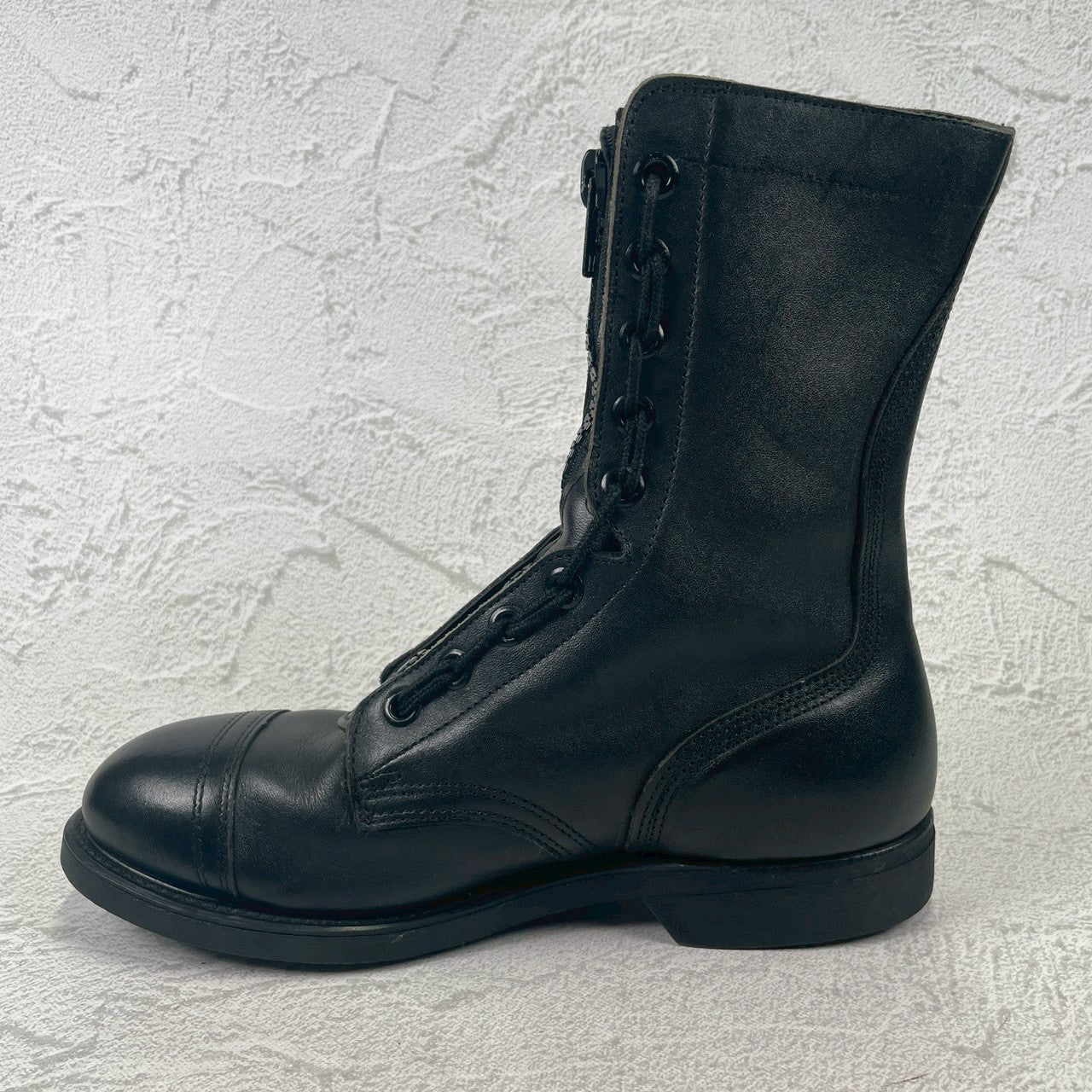 [Made in 1991] US ARMY / MILITLY Military Front Zip Boots, Straight, Wingtip, Steel Toe, Black, US Size 6.5 / Equivalent to 25cm [W3430]