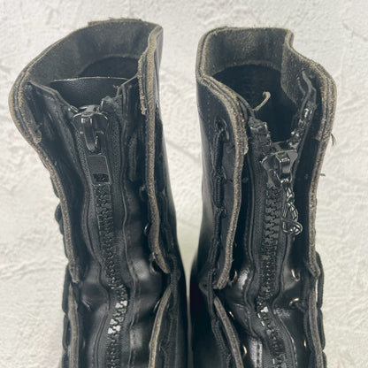 [Made in 1991] US ARMY / MILITLY Military Front Zip Boots, Straight, Wingtip, Steel Toe, Black, US Size 6.5 / Equivalent to 25cm [W3430]