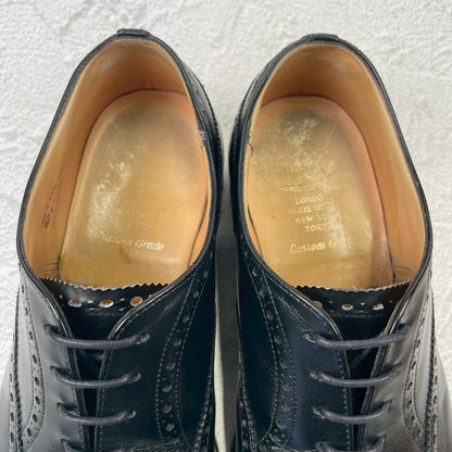 Church's Diplomat Full Brogue Straight Heel Boots with Inner Wings, Black, UK 7.5, Size 26cm (W3423) - Lift Replaced