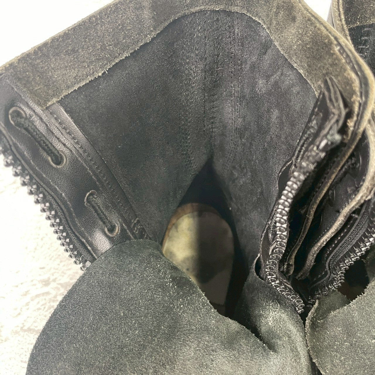 [Made in 1991] US ARMY / MILITLY Military Front Zip Boots, Straight, Wingtip, Steel Toe, Black, US Size 6.5 / Equivalent to 25cm [W3430]