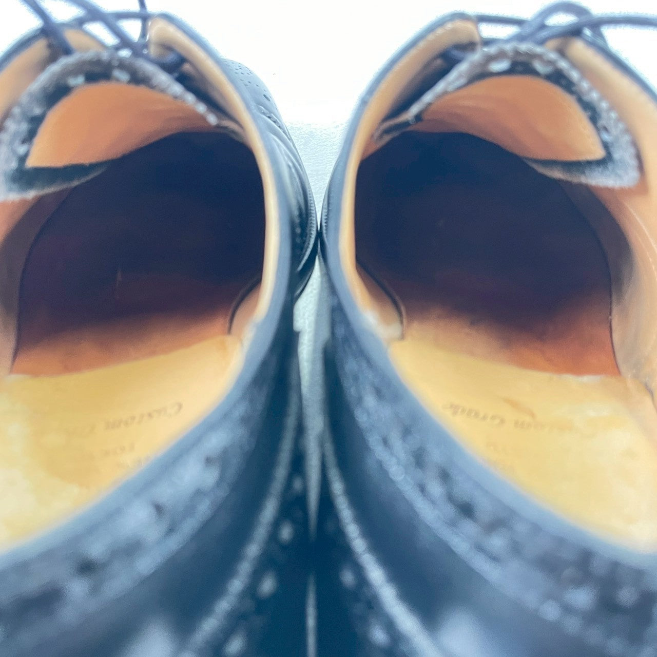 Church's Diplomat Full Brogue Straight Heel Boots with Inner Wings, Black, UK 7.5, Size 26cm (W3423) - Lift Replaced