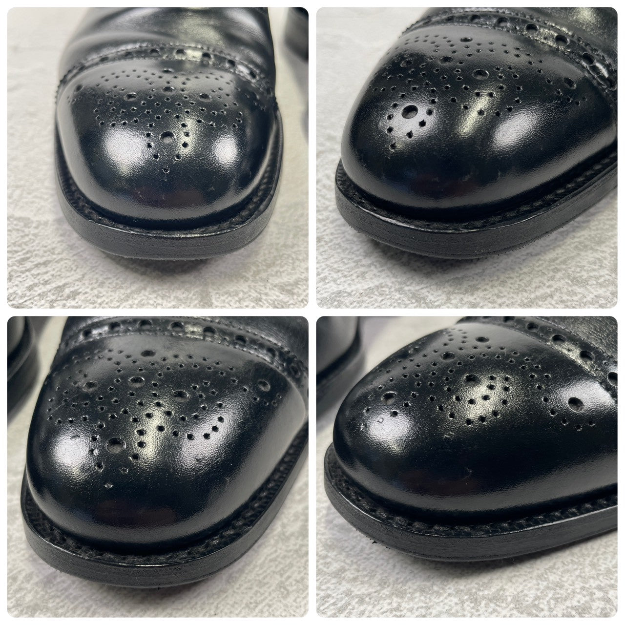 Church's Diplomat Full Brogue Straight Heel Boots with Inner Wings, Black, UK 7.5, Size 26cm (W3423) - Lift Replaced