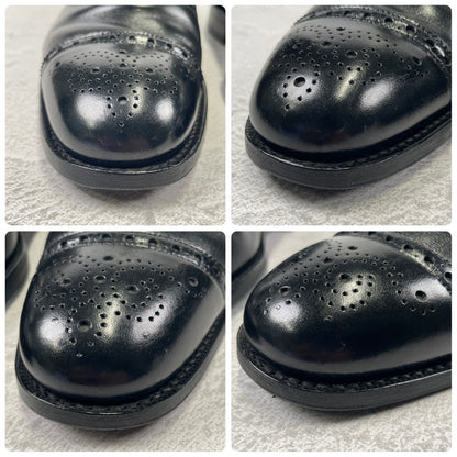 Church's Diplomat Full Brogue Straight Heel Boots with Inner Wings, Black, UK 7.5, Size 26cm (W3423) - Lift Replaced