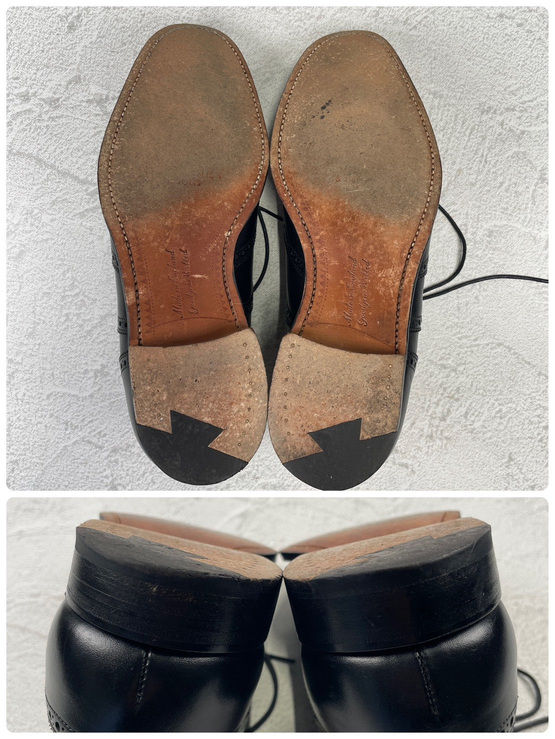 Excellent condition: Joseph Cheaney &amp; Sons ARTHUR III brogue boots in black, UK size 6.5, 25.0-25.5cm (W3421).