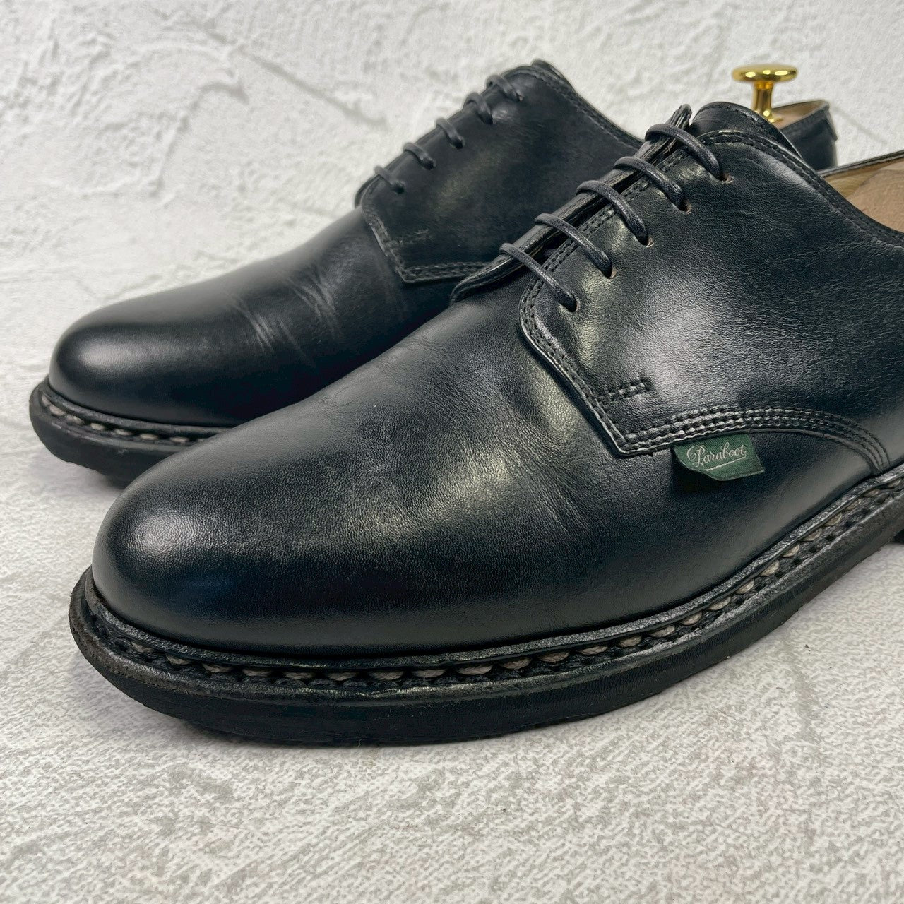 Paraboot ARLES Plain Wingtip Service Shoes, Black, Size UK7.5 (W3424), Size 26cm (W3424) - Sole Repaired
