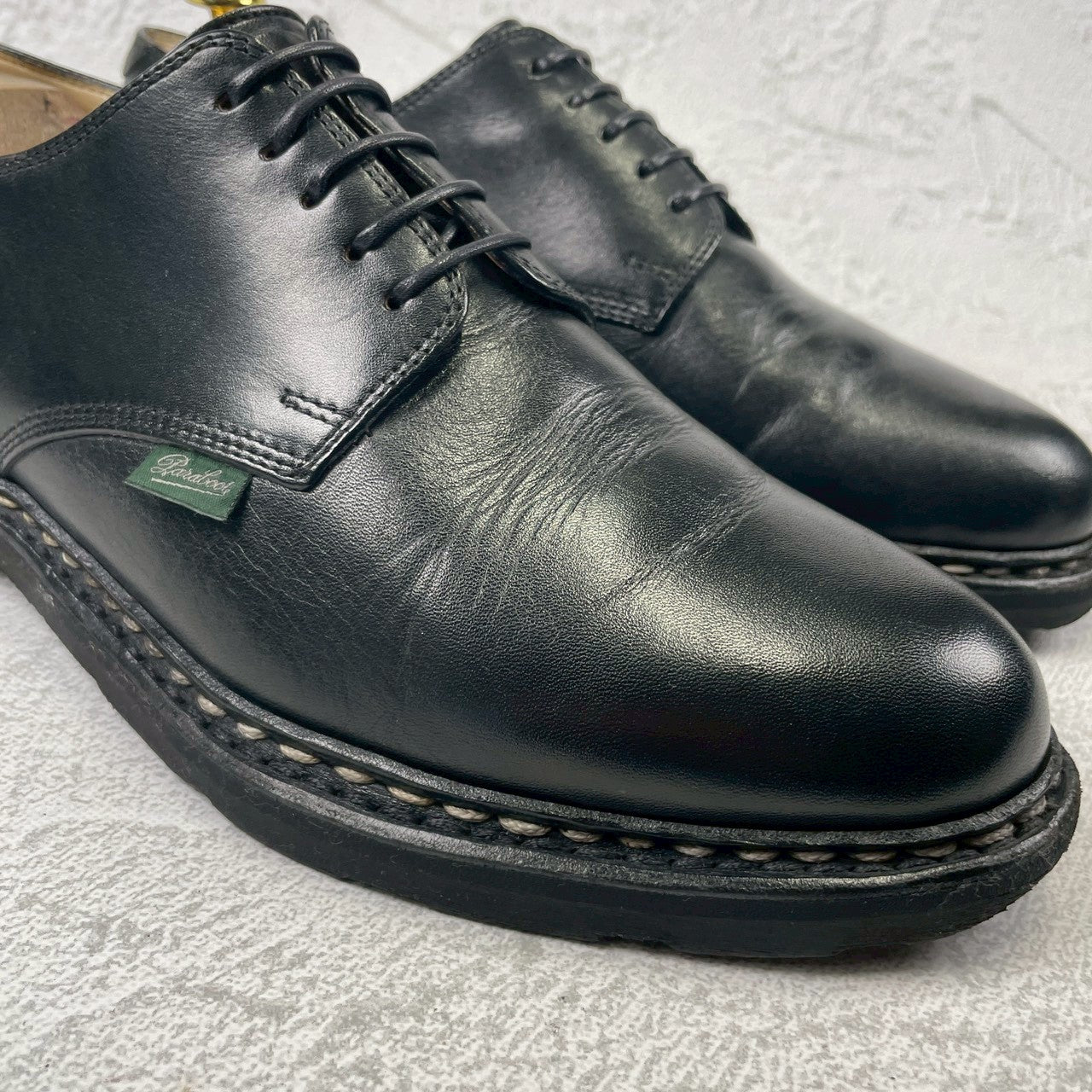 Paraboot ARLES Plain Wingtip Service Shoes, Black, Size UK7.5 (W3424), Size 26cm (W3424) - Sole Repaired