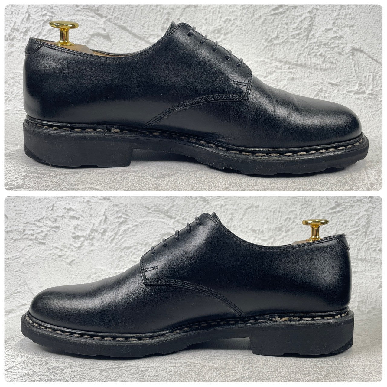 Paraboot ARLES Plain Wingtip Service Shoes, Black, Size UK7.5 (W3424), Size 26cm (W3424) - Sole Repaired