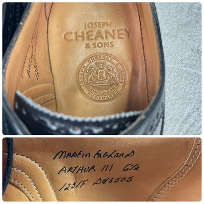 Excellent condition: Joseph Cheaney &amp; Sons ARTHUR III brogue boots in black, UK size 6.5, 25.0-25.5cm (W3421).