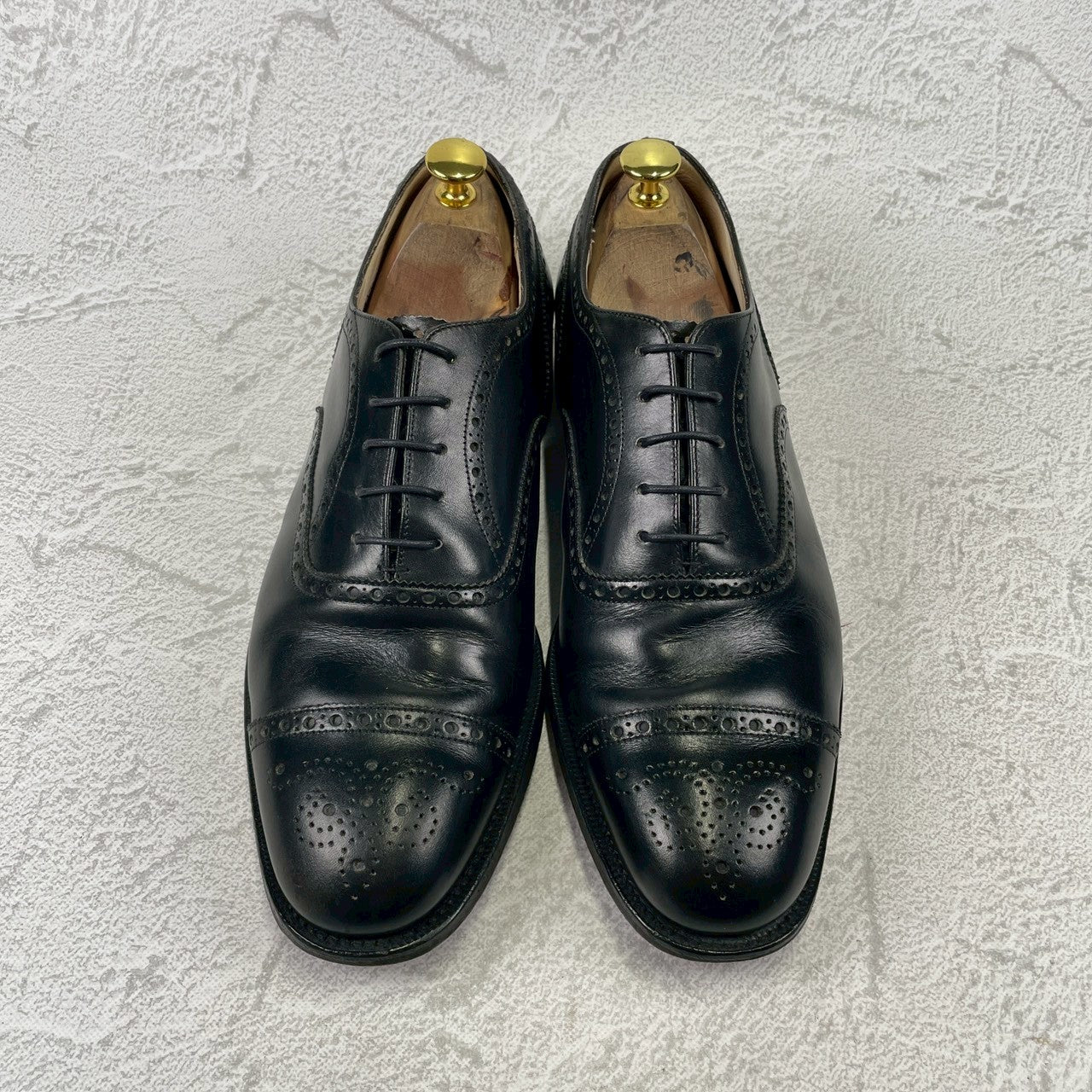 Church's 4 Cities Diplomat Full Brogue Straight Heel Boots in Black, Size UK8, 26.5cm (W3426)