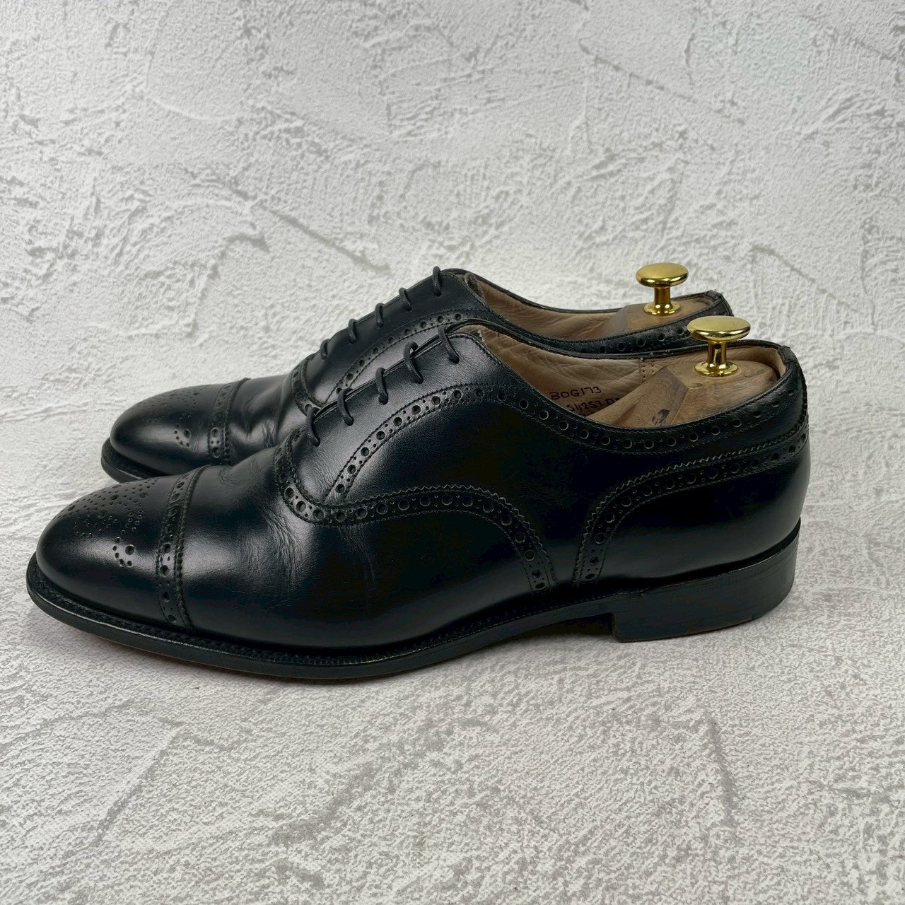 Church's 4 Cities Diplomat Full Brogue Straight Heel Boots in Black, Size UK8, 26.5cm (W3426)