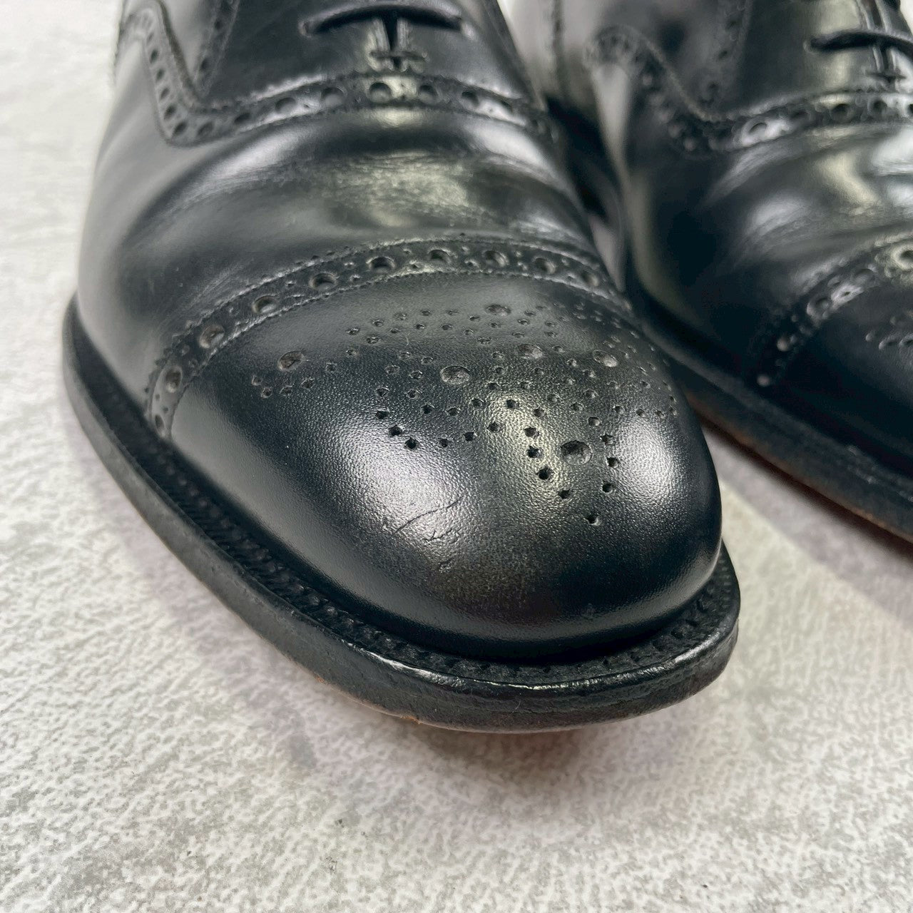 Church's 4 Cities Diplomat Full Brogue Straight Heel Boots in Black, Size UK8, 26.5cm (W3426)