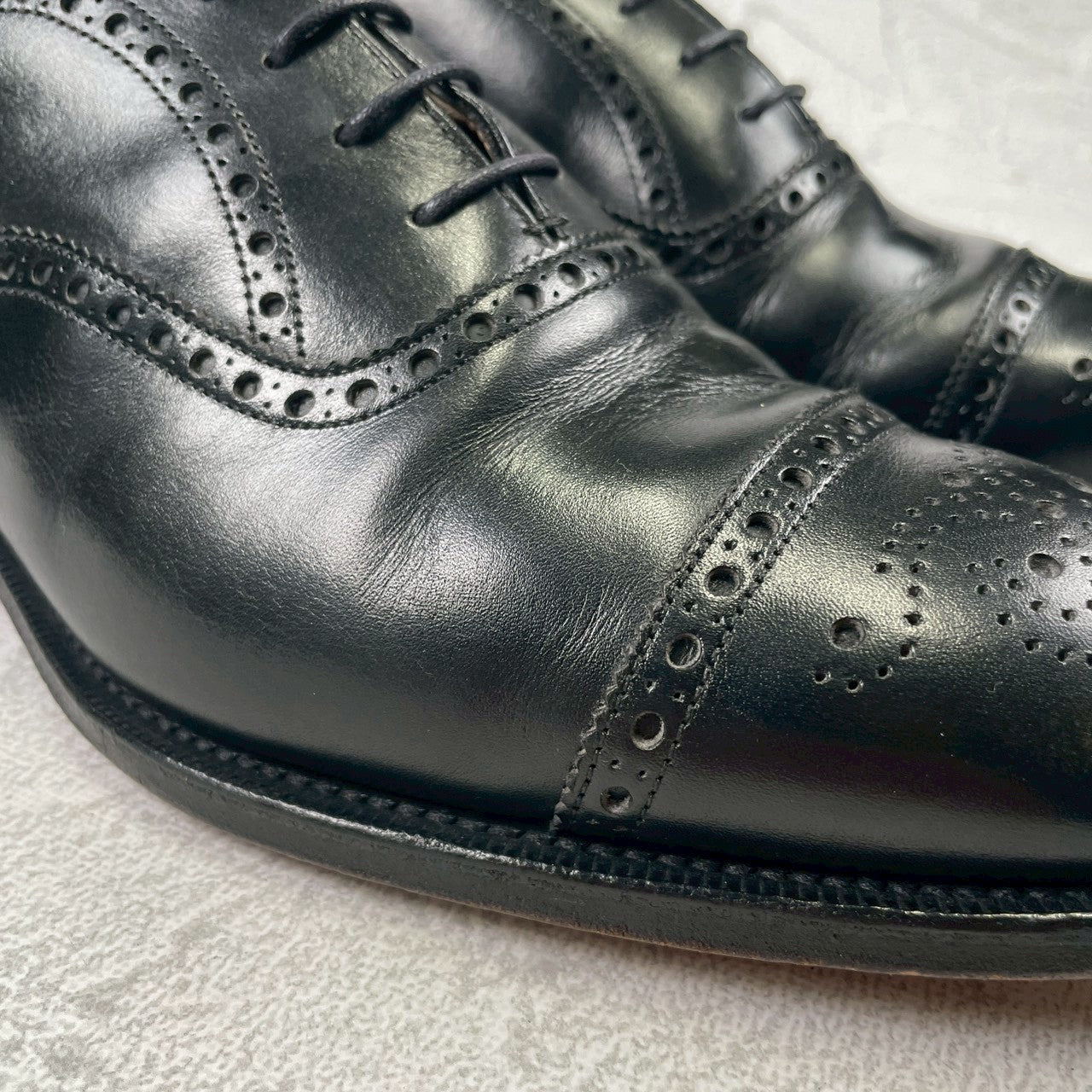 Church's 4 Cities Diplomat Full Brogue Straight Heel Boots in Black, Size UK8, 26.5cm (W3426)