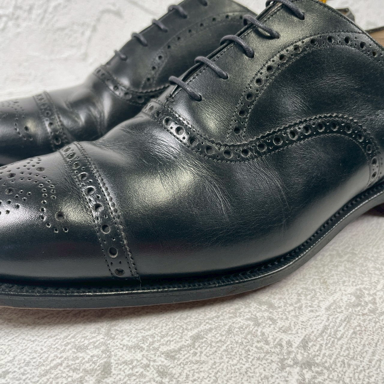 Church's 4 Cities Diplomat Full Brogue Straight Heel Boots in Black, Size UK8, 26.5cm (W3426)