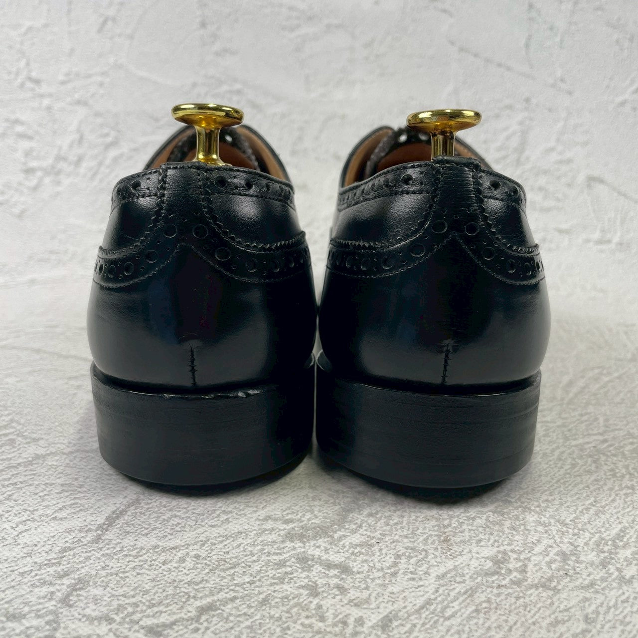 Church's Diplomat Full Brogue Straight Heel Boots with Inner Wings, Black, UK 7.5, Size 26cm (W3423) - Lift Replaced