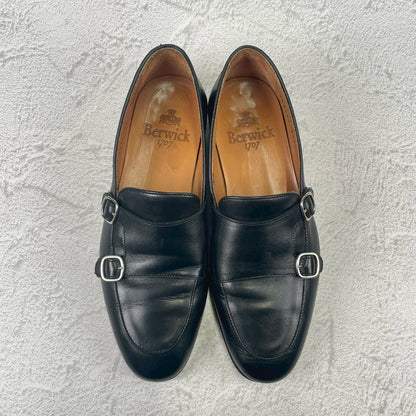 Excellent condition Berwick 5111 CHSG double monk loafers in black, size 39 (EU) / 24.5cm (W3429).
