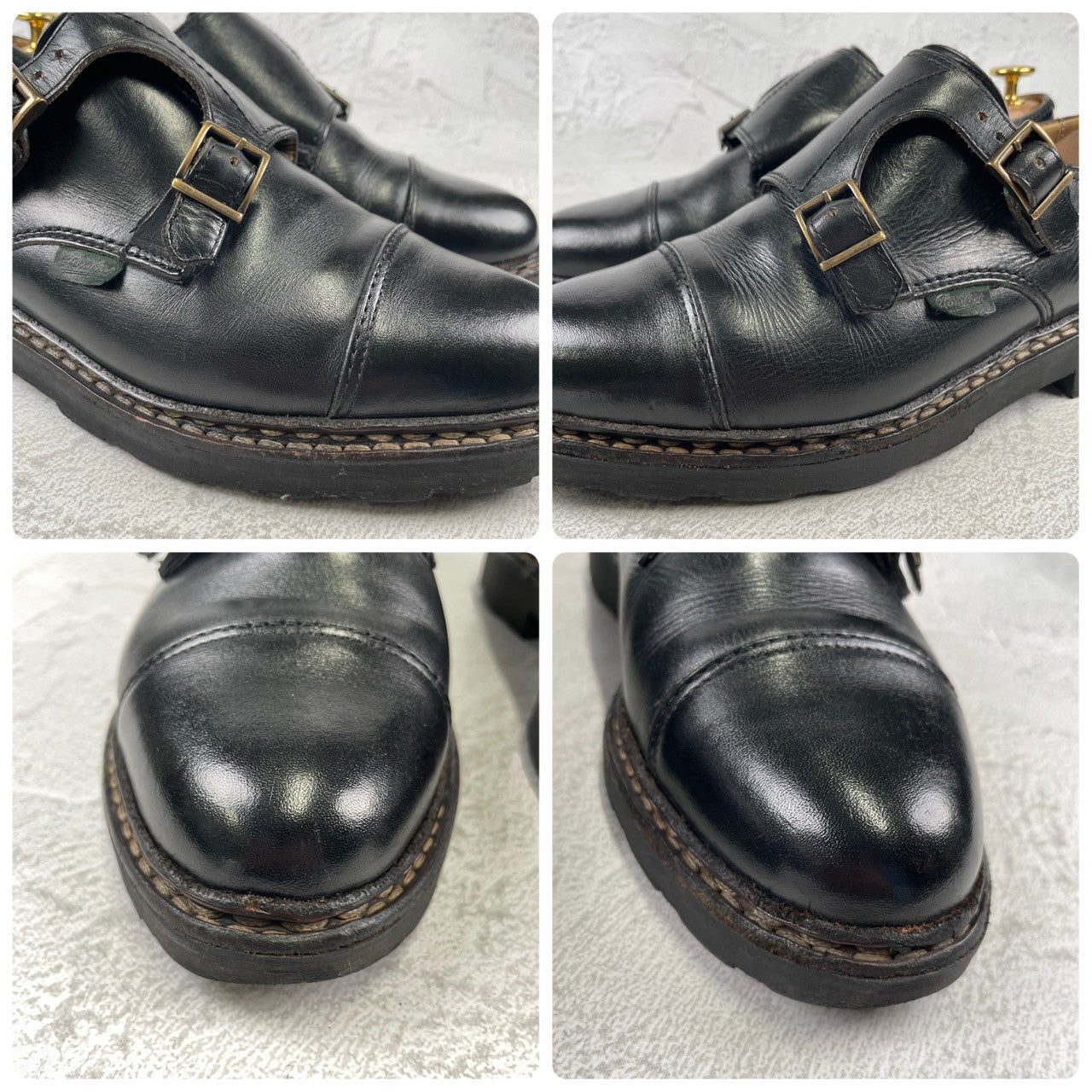 [Good Condition] Paraboot WILLIAM Double Monk Straight Boots, Black, UK 5.5 / 24cm [W3440]
