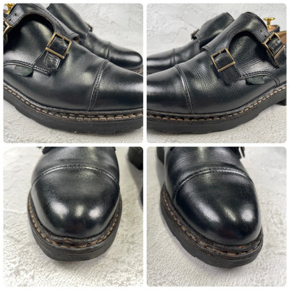 [Good Condition] Paraboot WILLIAM Double Monk Straight Boots, Black, UK 5.5 / 24cm [W3440]