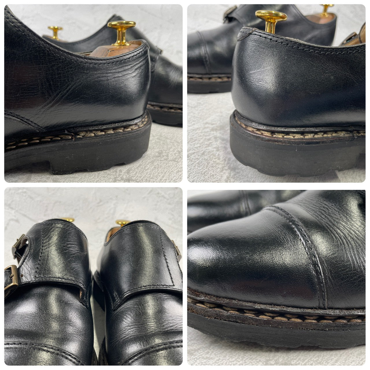 [Good Condition] Paraboot WILLIAM Double Monk Straight Boots, Black, UK 5.5 / 24cm [W3440]