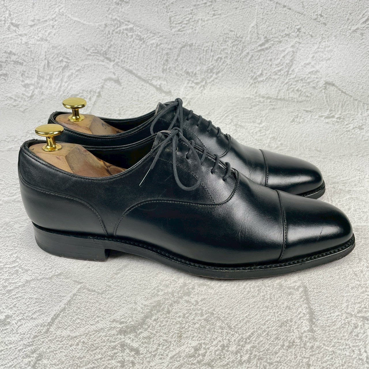 Excellent condition. Joseph Cheaney &amp; Sons 13326 EDIFICE exclusive straight-leg boots with inner wing, black, UK7 / 25.5cm [W3432]