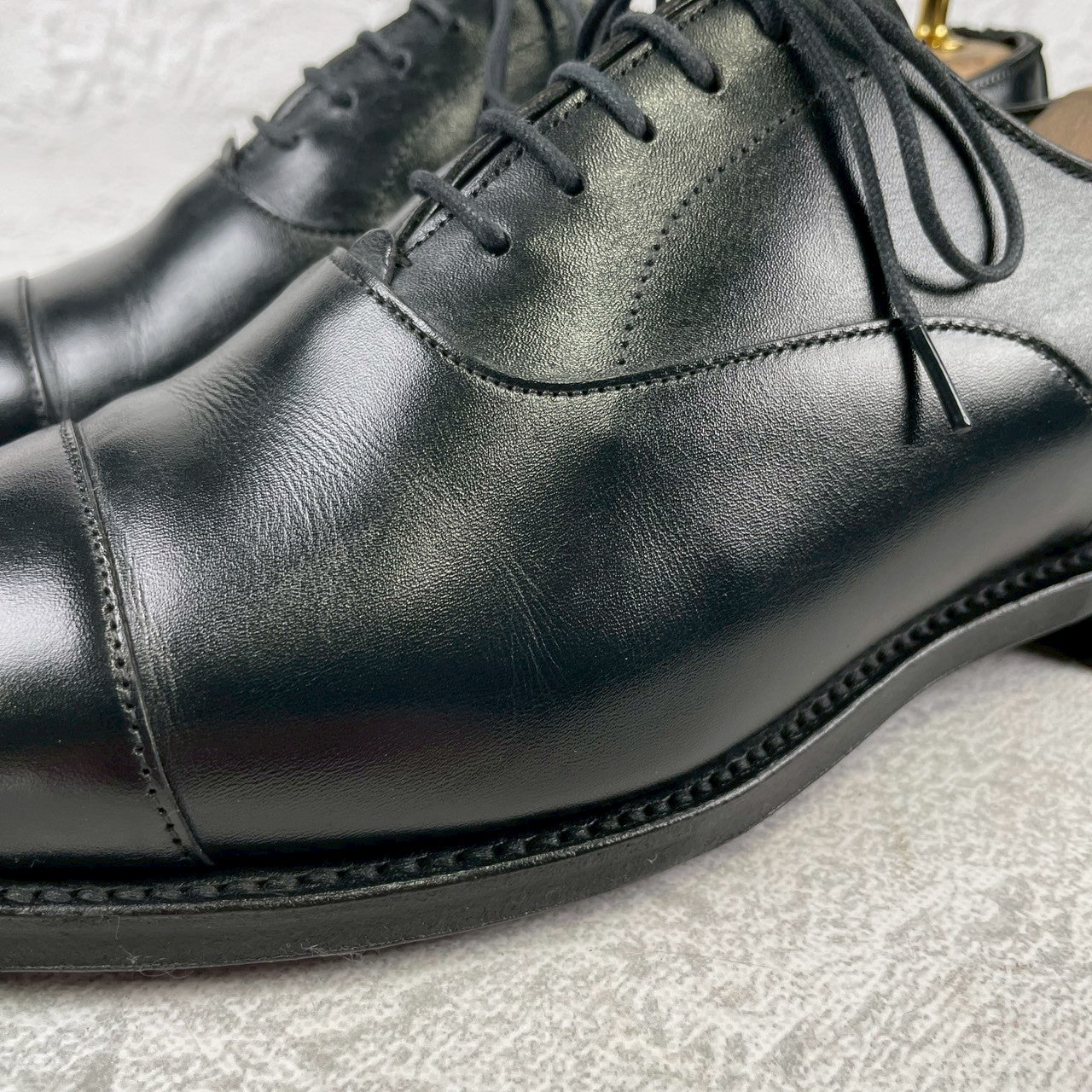 Excellent condition. Joseph Cheaney &amp; Sons 13326 EDIFICE exclusive straight-leg boots with inner wing, black, UK7 / 25.5cm [W3432]