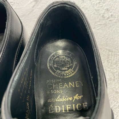 Excellent condition. Joseph Cheaney &amp; Sons 13326 EDIFICE exclusive straight-leg boots with inner wing, black, UK7 / 25.5cm [W3432]