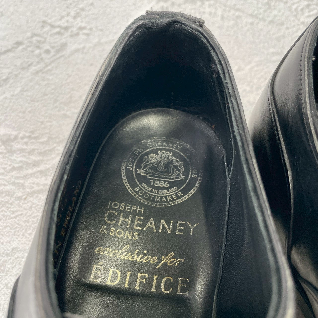 Excellent condition. Joseph Cheaney &amp; Sons 13326 EDIFICE exclusive straight-leg boots with inner wing, black, UK7 / 25.5cm [W3432]