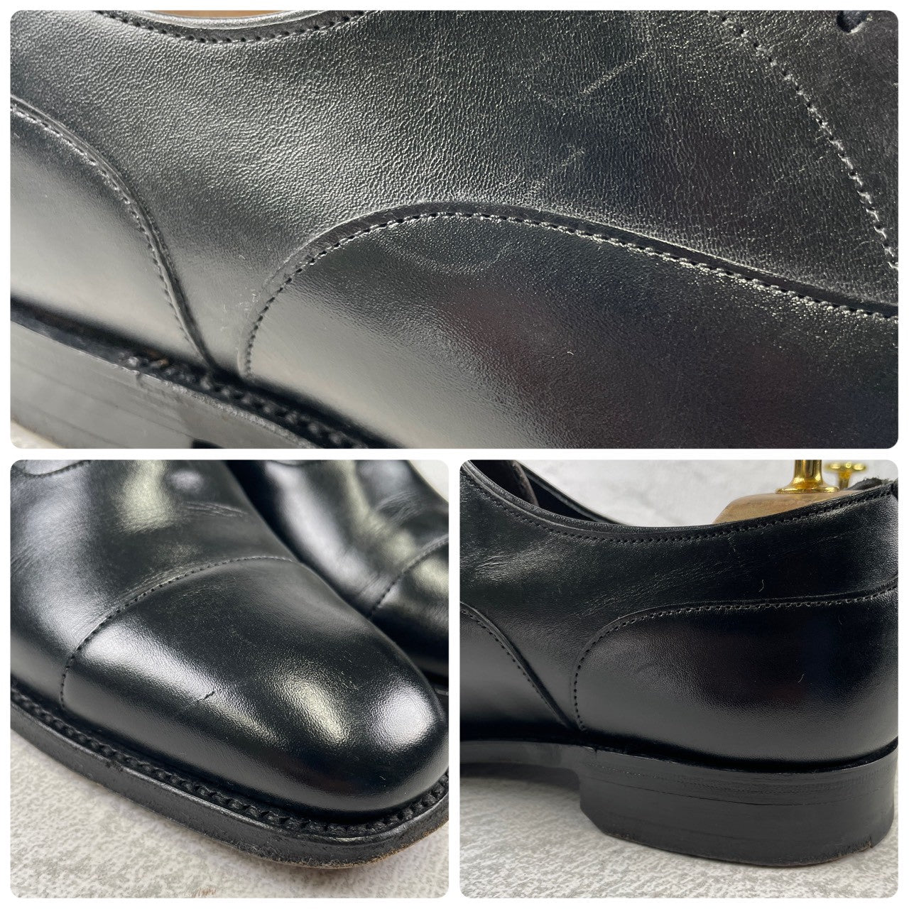 Excellent condition. Joseph Cheaney &amp; Sons 13326 EDIFICE exclusive straight-leg boots with inner wing, black, UK7 / 25.5cm [W3432]