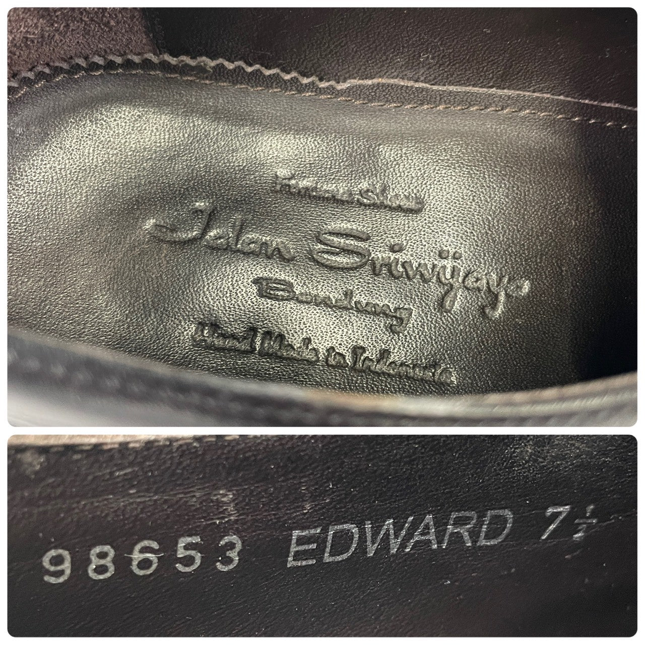 Jalan Sriwijaya Edward 98653 V-Tip Boots with Wingtip, Black, Size UK7.5 / 26cm (W3433) - Lift Replaced.