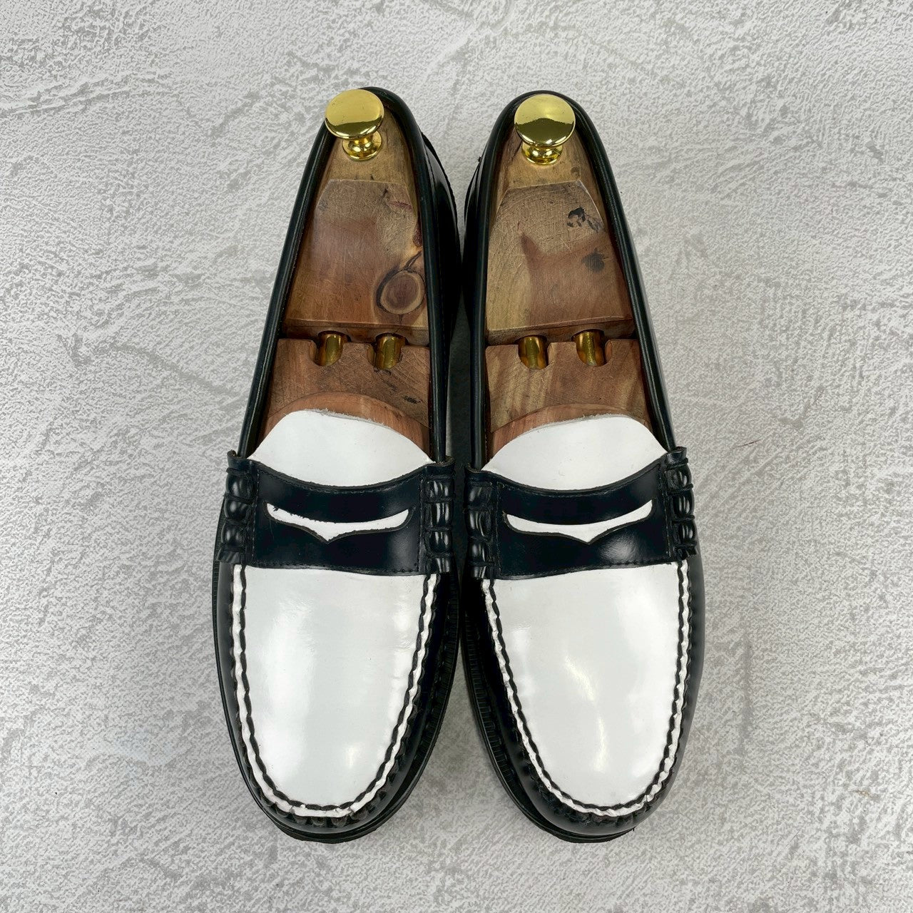 [Excellent Condition] GHBASS 11010H LARSON Penny Loafers, Beef Roll, Two-Tone, Black and White, UK8 / US9 / EU42, Size 27cm [W3436]