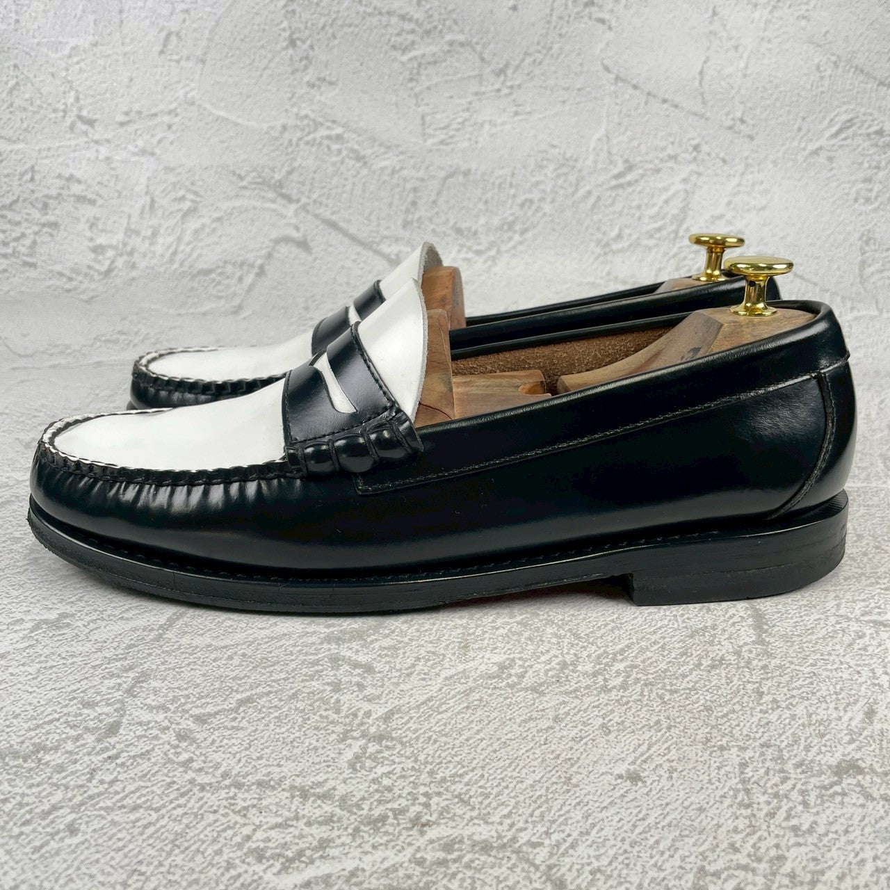 [Excellent Condition] GHBASS 11010H LARSON Penny Loafers, Beef Roll, Two-Tone, Black and White, UK8 / US9 / EU42, Size 27cm [W3436]