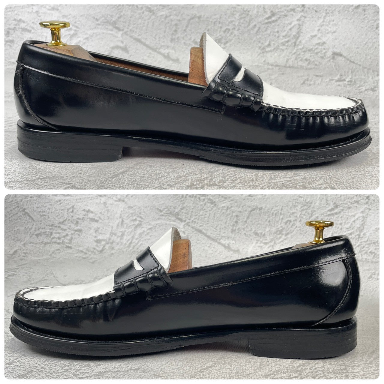 [Excellent Condition] GHBASS 11010H LARSON Penny Loafers, Beef Roll, Two-Tone, Black and White, UK8 / US9 / EU42, Size 27cm [W3436]