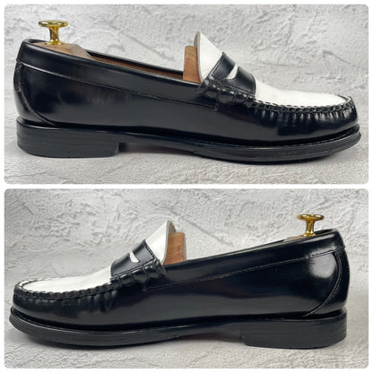 [Excellent Condition] GHBASS 11010H LARSON Penny Loafers, Beef Roll, Two-Tone, Black and White, UK8 / US9 / EU42, Size 27cm [W3436]