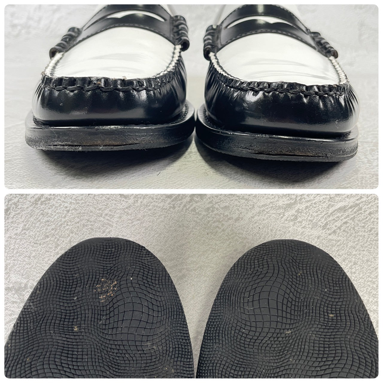 [Excellent Condition] GHBASS 11010H LARSON Penny Loafers, Beef Roll, Two-Tone, Black and White, UK8 / US9 / EU42, Size 27cm [W3436]