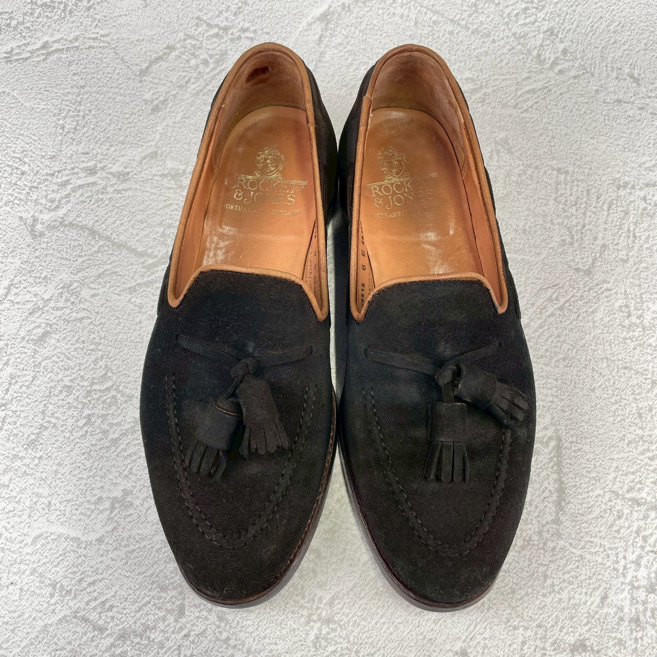 Good Condition Crockett &amp; Jones Cavendish 3 Tassel Loafers in Dark Brown Suede, Size UK6, E (Size 24.5cm) [W3437]