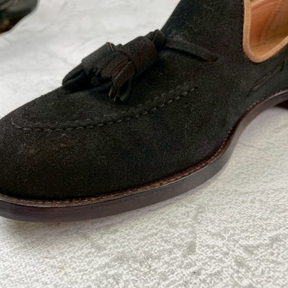 Good Condition Crockett &amp; Jones Cavendish 3 Tassel Loafers in Dark Brown Suede, Size UK6, E (Size 24.5cm) [W3437]