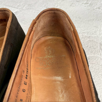 Good Condition Crockett &amp; Jones Cavendish 3 Tassel Loafers in Dark Brown Suede, Size UK6, E (Size 24.5cm) [W3437]