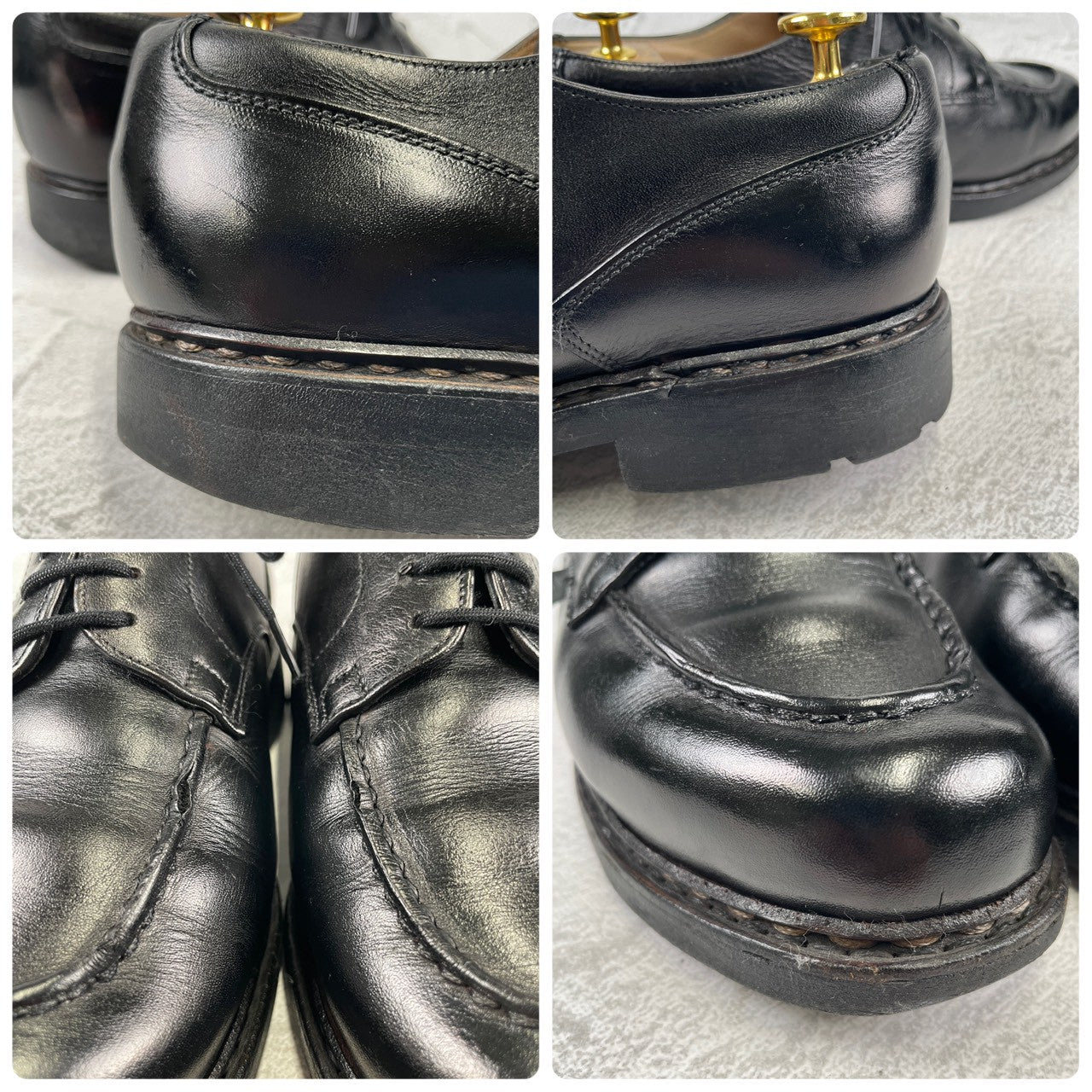 [Re-dyed] Paraboot CHAMBORD U-tip boots, black, UK7 / 25.5cm [W3441]