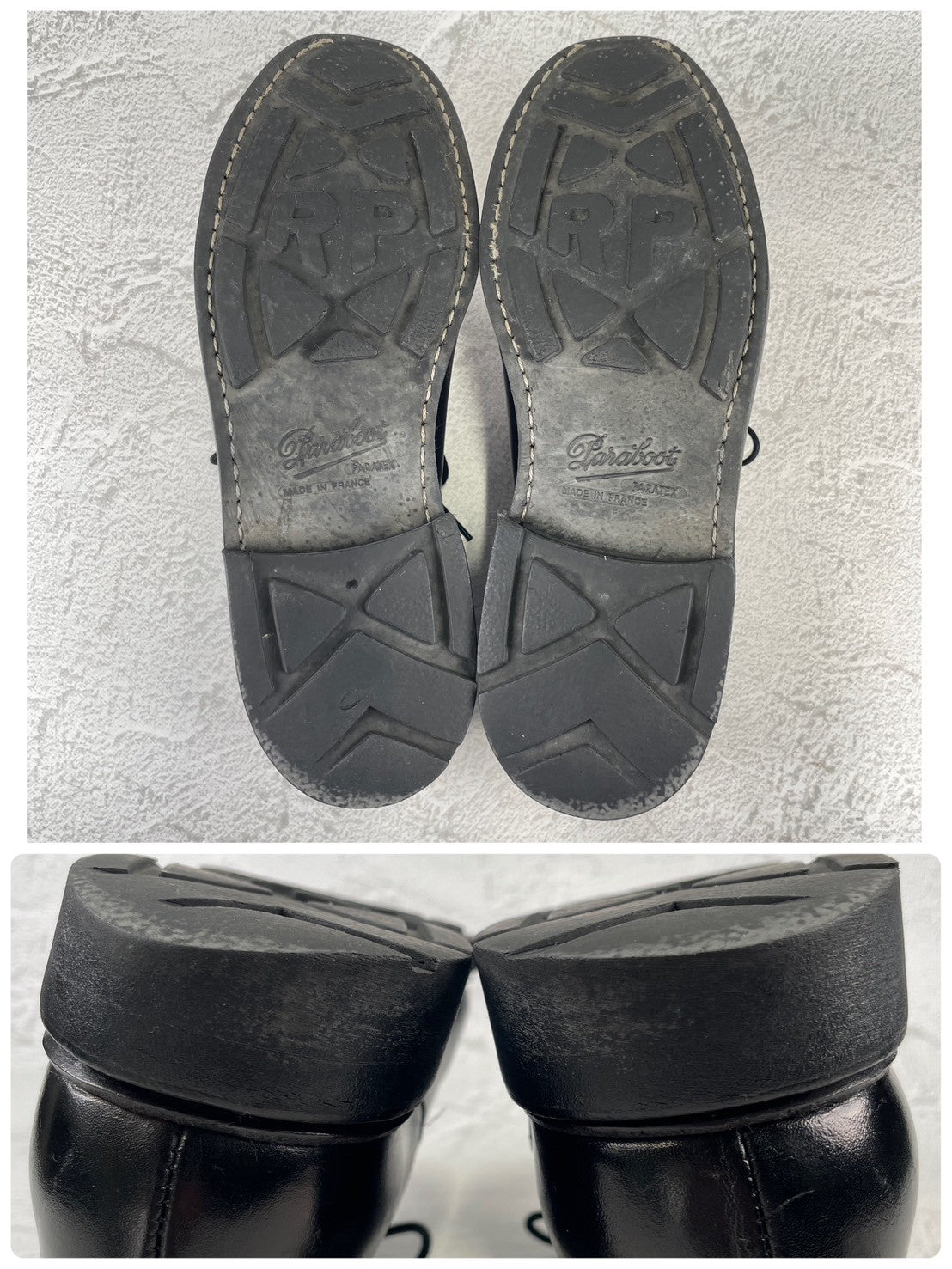 [Re-dyed] Paraboot CHAMBORD U-tip boots, black, UK7 / 25.5cm [W3441]