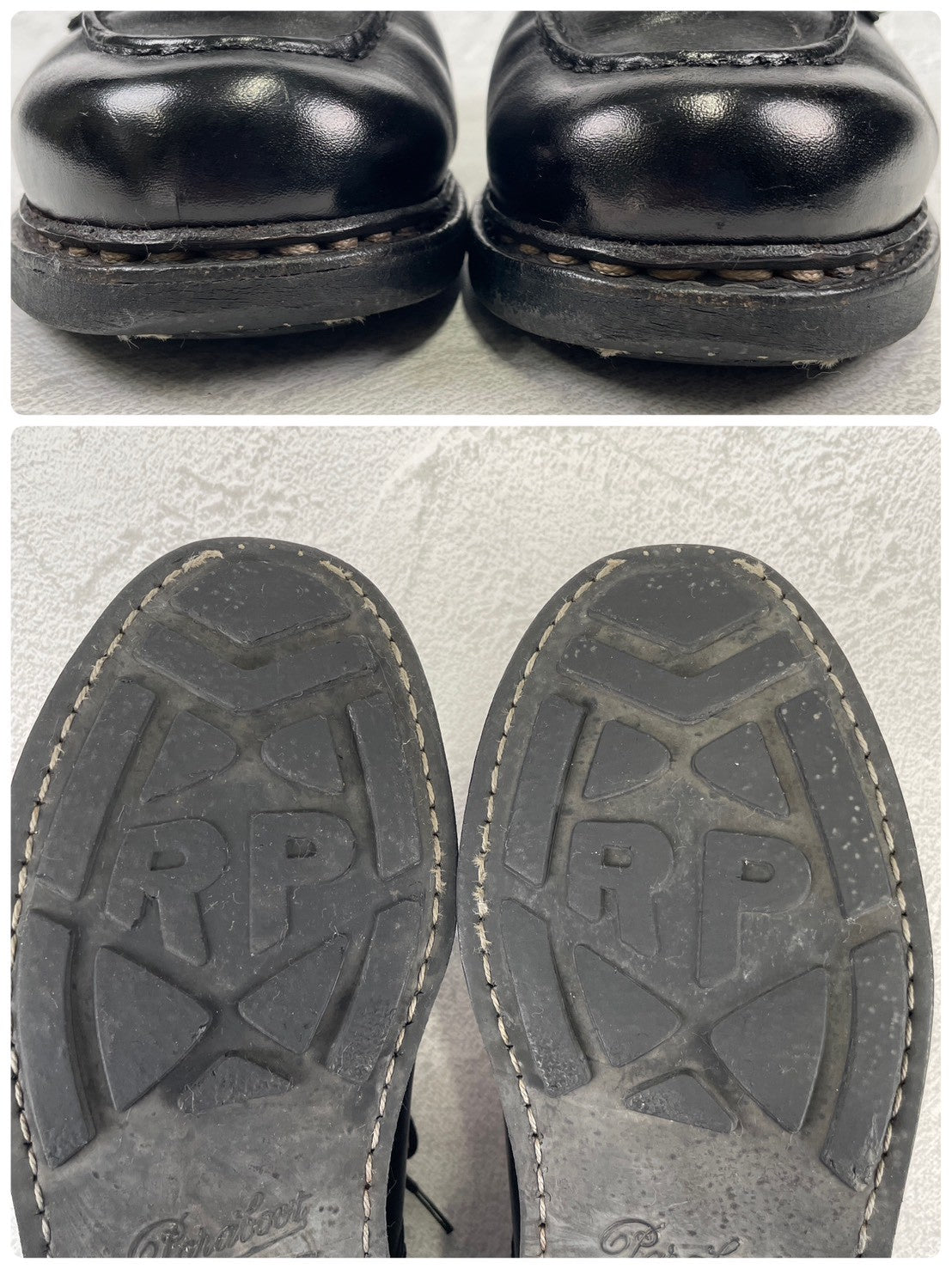 [Re-dyed] Paraboot CHAMBORD U-tip boots, black, UK7 / 25.5cm [W3441]