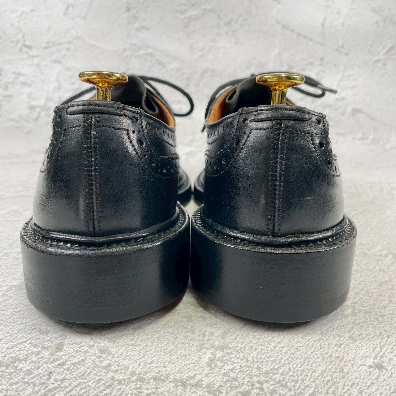 Tricker's SHIPS Exclusive BURTON Wing Full-Brogue Boots, Black, UK 6.5 / 25cm (W3442) [Lift Replacement]