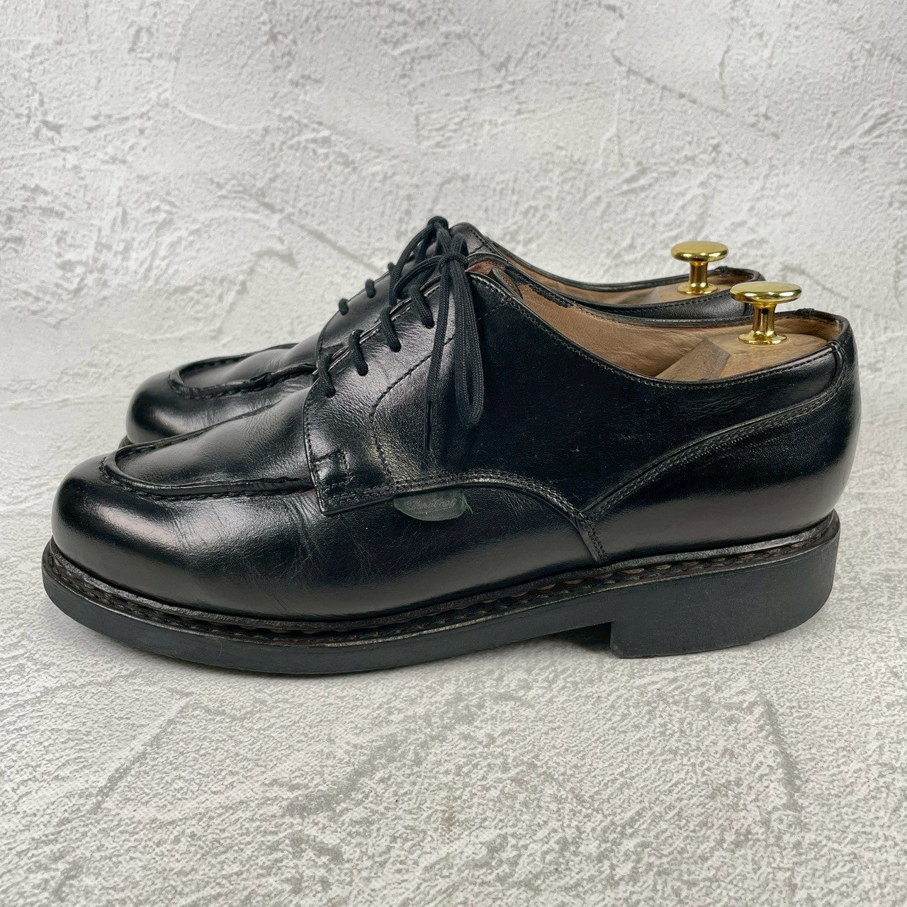 [Re-dyed] Paraboot CHAMBORD U-tip boots, black, UK7 / 25.5cm [W3441]