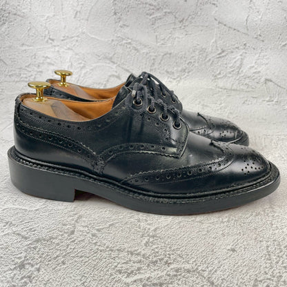 Tricker's SHIPS Exclusive BURTON Wing Full-Brogue Boots, Black, UK 6.5 / 25cm (W3442) [Lift Replacement]