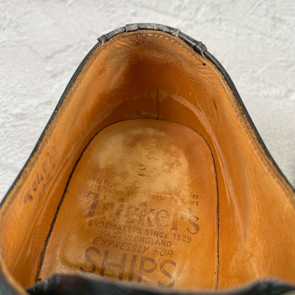 Tricker's SHIPS Exclusive BURTON Wing Full-Brogue Boots, Black, UK 6.5 / 25cm (W3442) [Lift Replacement]