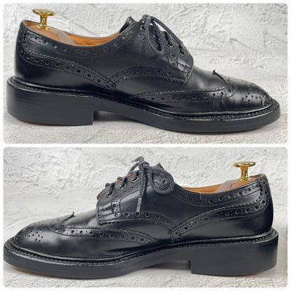 Tricker's SHIPS Exclusive BURTON Wing Full-Brogue Boots, Black, UK 6.5 / 25cm (W3442) [Lift Replacement]