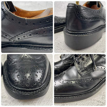 Tricker's SHIPS Exclusive BURTON Wing Full-Brogue Boots, Black, UK 6.5 / 25cm (W3442) [Lift Replacement]