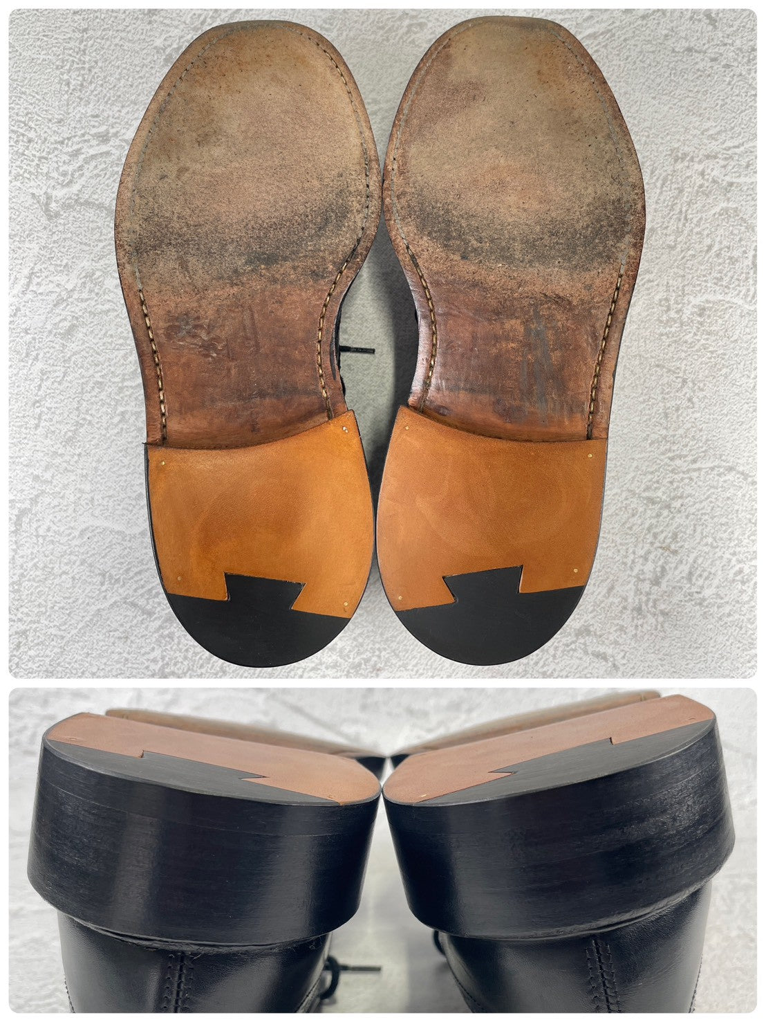 Tricker's SHIPS Exclusive BURTON Wing Full-Brogue Boots, Black, UK 6.5 / 25cm (W3442) [Lift Replacement]