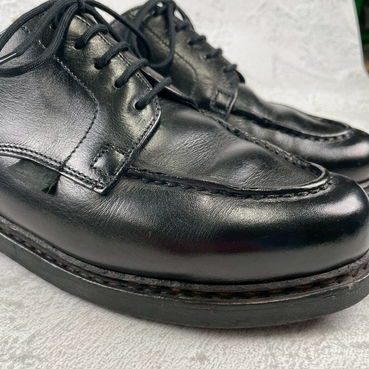 [Re-dyed] Paraboot CHAMBORD U-tip boots, black, UK7 / 25.5cm [W3441]