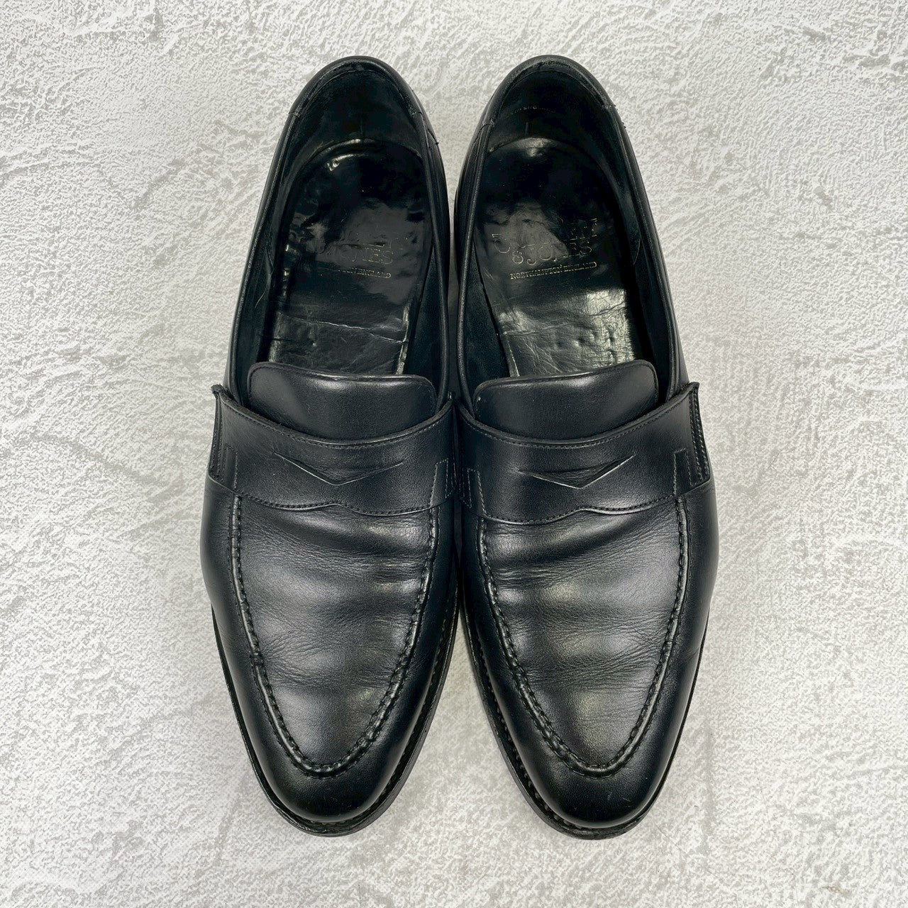 Crockett &amp; Jones Sydney-style penny loafers with a pointed toe and city sole, black, size UK 8.5 (approx. 27cm) [W3445]